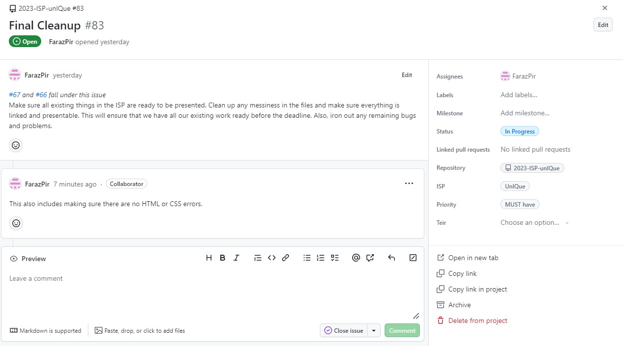 image of github issue